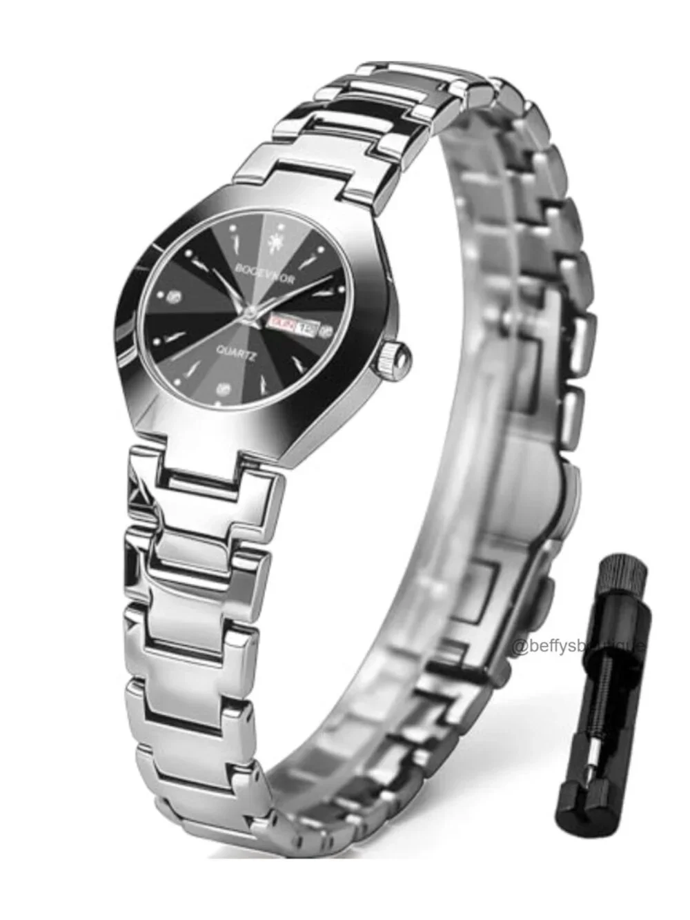 Minimalist Stainless Steel Women's Watches Analog Quartz Day Date Waterproof